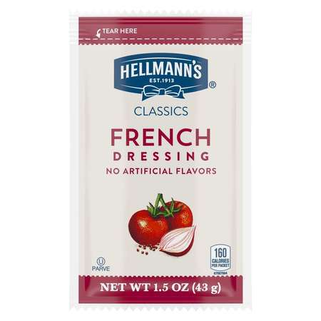 HELLMANNS French Salad Dressing 1.5 oz. Portion Control Sachets, PK102 84119891